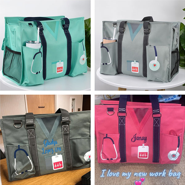 Nurse Canvas Tote Bag Embroidery Tote Bag for Nurses
