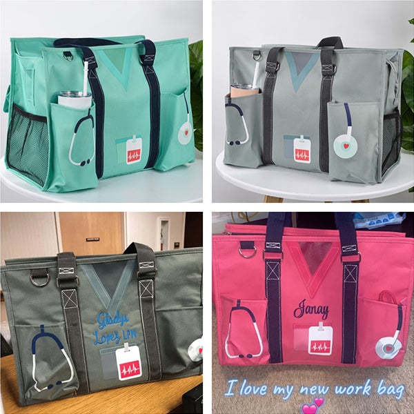 Nurse Canvas Tote Bag Embroidery Tote Bag for Nurses