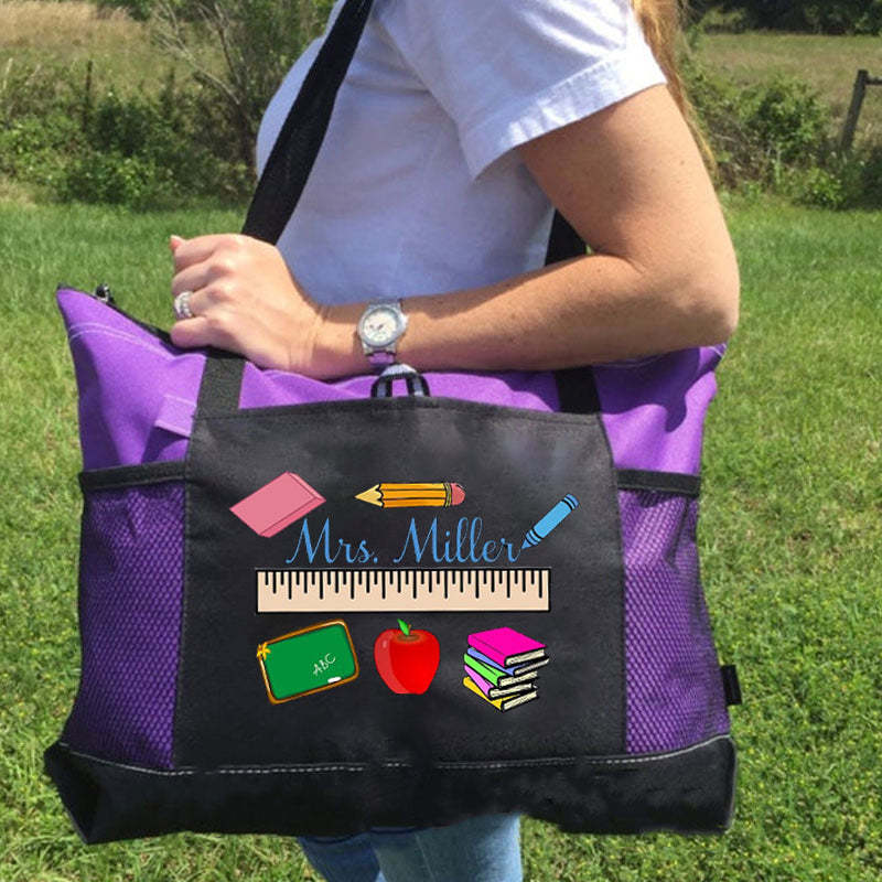 Personalized Teacher Ruler Tote Bag