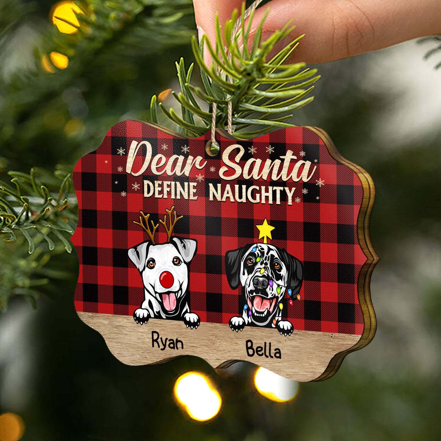 Christmas Gift For Dog Lovers Personalized Wooden Ornament