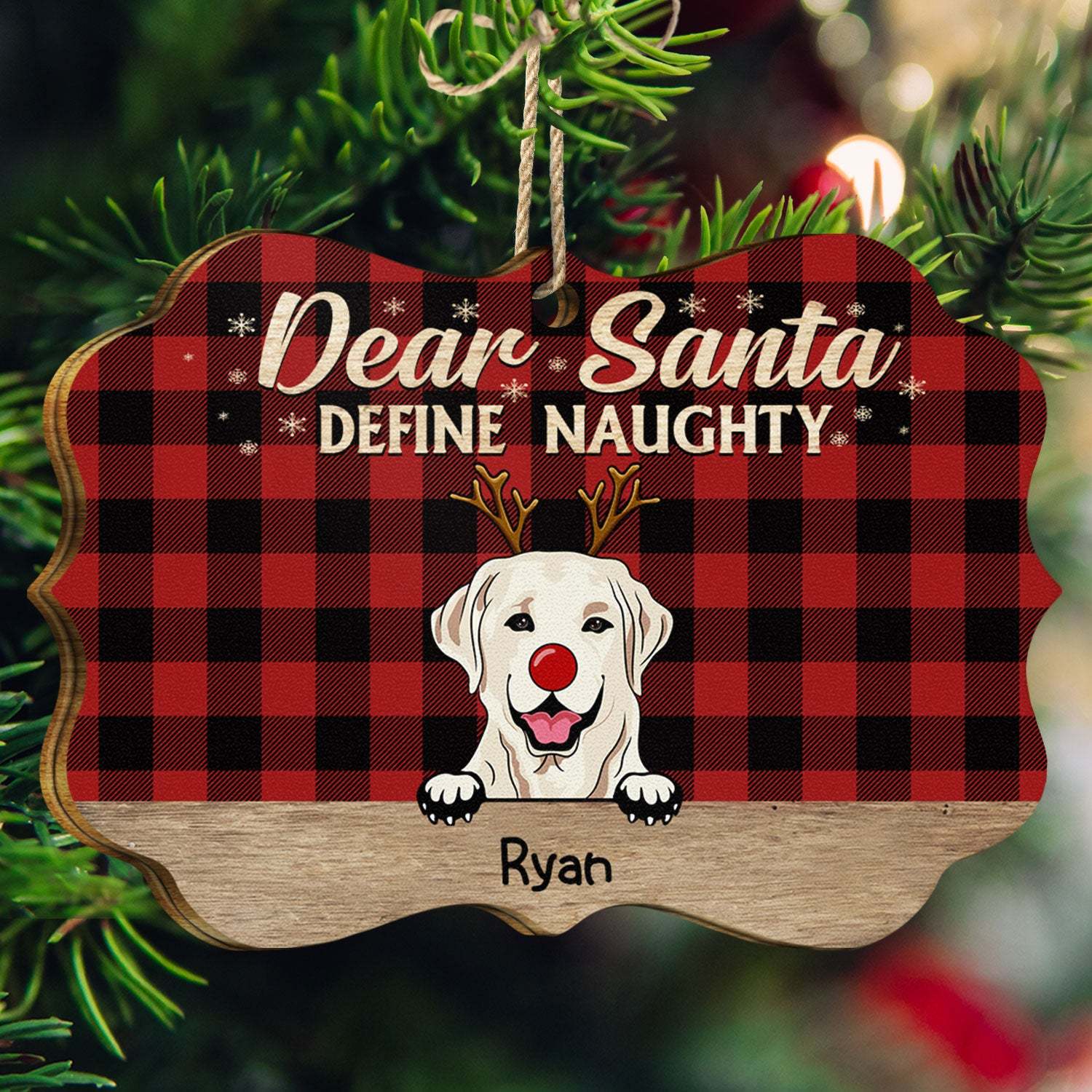 Christmas Gift For Dog Lovers Personalized Wooden Ornament