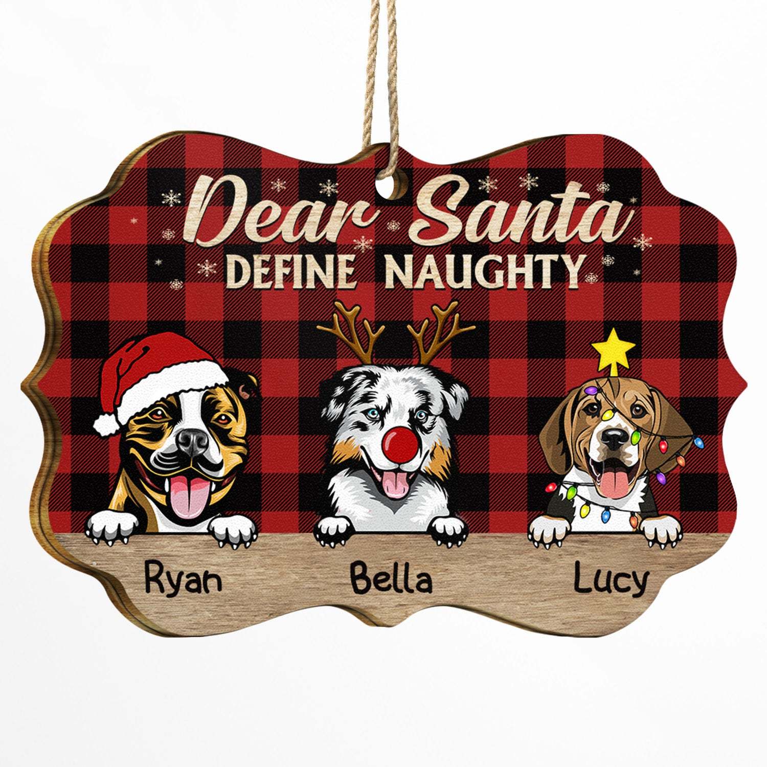Christmas Gift For Dog Lovers Personalized Wooden Ornament