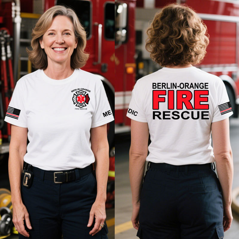 Personalized Fire Rescue EMS EMT Firefighter Paramedic T-shirt