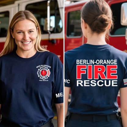 Personalized Fire Rescue EMS EMT Firefighter Paramedic T-shirt