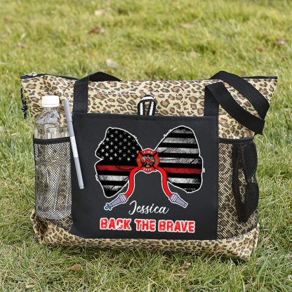 Back The Brave Firefighter Custom Tote Bag