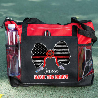 Back The Brave Firefighter Custom Tote Bag