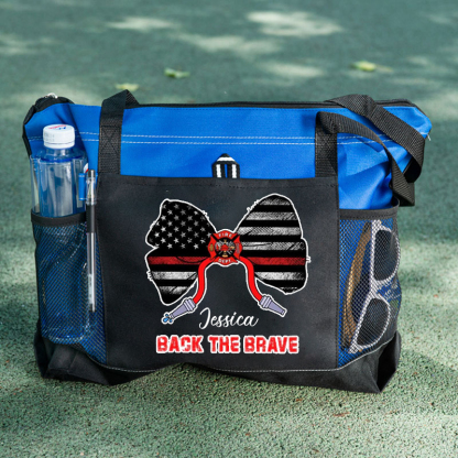 Back The Brave Firefighter Custom Tote Bag