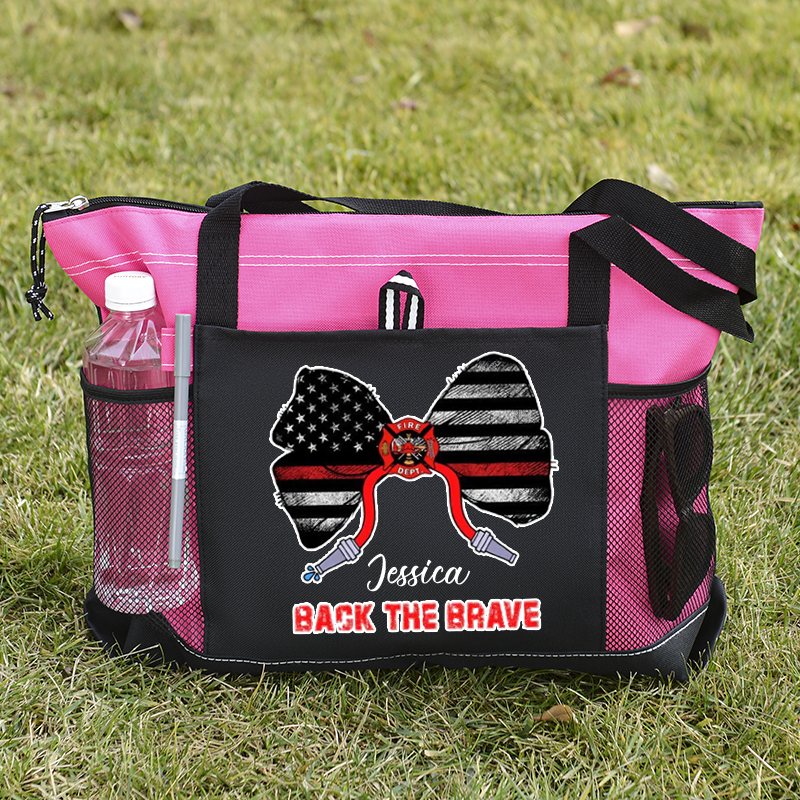 Back The Brave Firefighter Custom Tote Bag