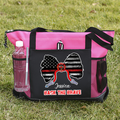 Back The Brave Firefighter Custom Tote Bag