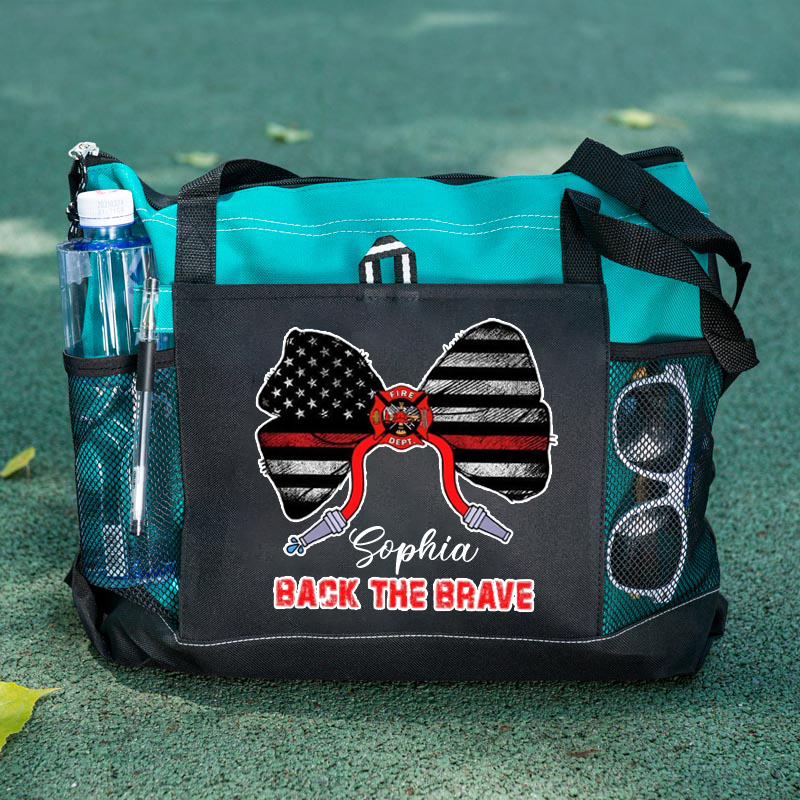 Back The Brave Firefighter Custom Tote Bag