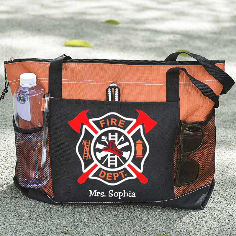 Fire Dept Custom Maltese Cross Firefighter Tote Bag