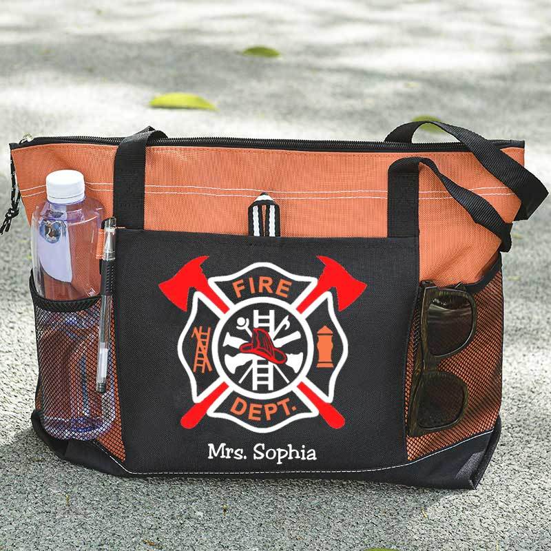 Fire Dept Custom Maltese Cross Firefighter Tote Bag