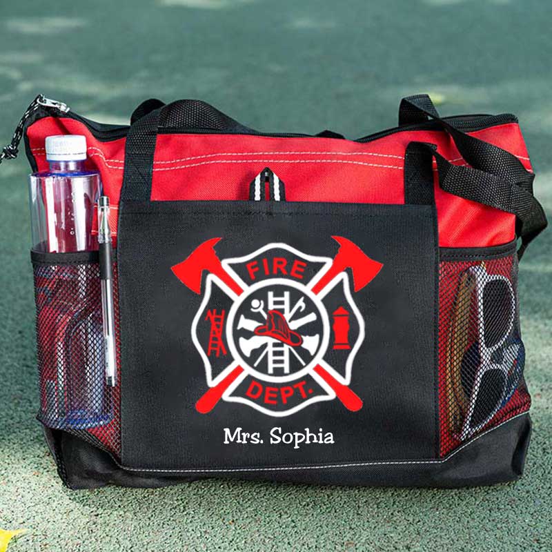 Fire Dept Custom Maltese Cross Firefighter Tote Bag