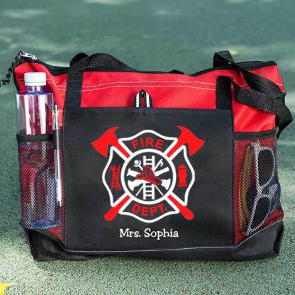 Fire Dept Custom Maltese Cross Firefighter Tote Bag