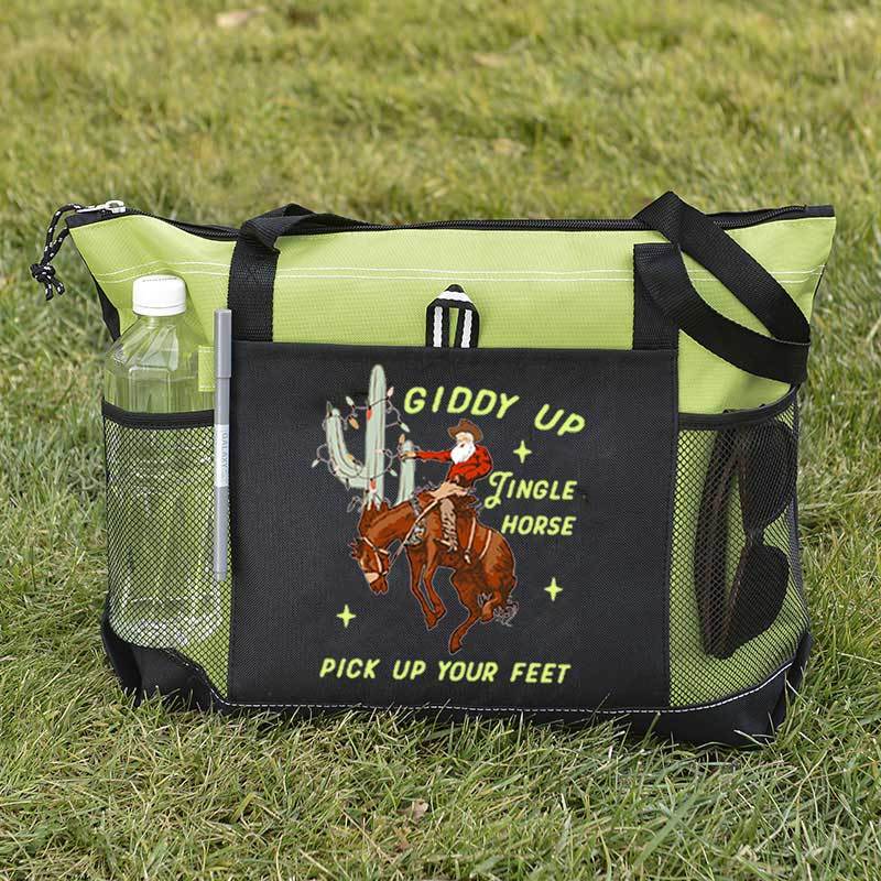 Giddy Up Jingle Horse Pick Up Your Feet Christmas Tote Bag