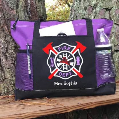 Fire Dept Custom Maltese Cross Firefighter Tote Bag