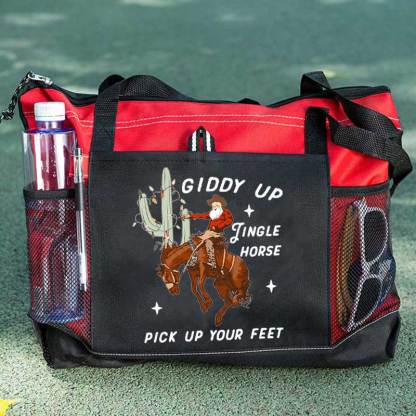Giddy Up Jingle Horse Pick Up Your Feet Christmas Tote Bag