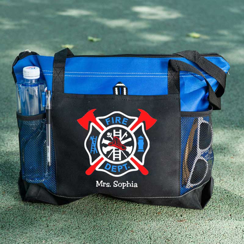 Fire Dept Custom Maltese Cross Firefighter Tote Bag