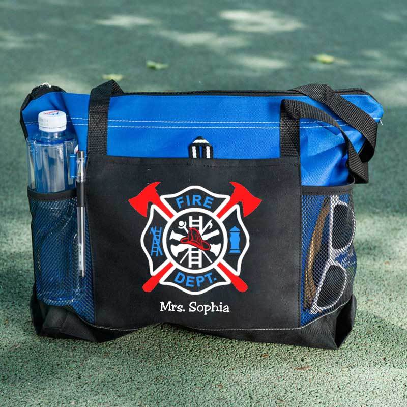 Fire Dept Custom Maltese Cross Firefighter Tote Bag