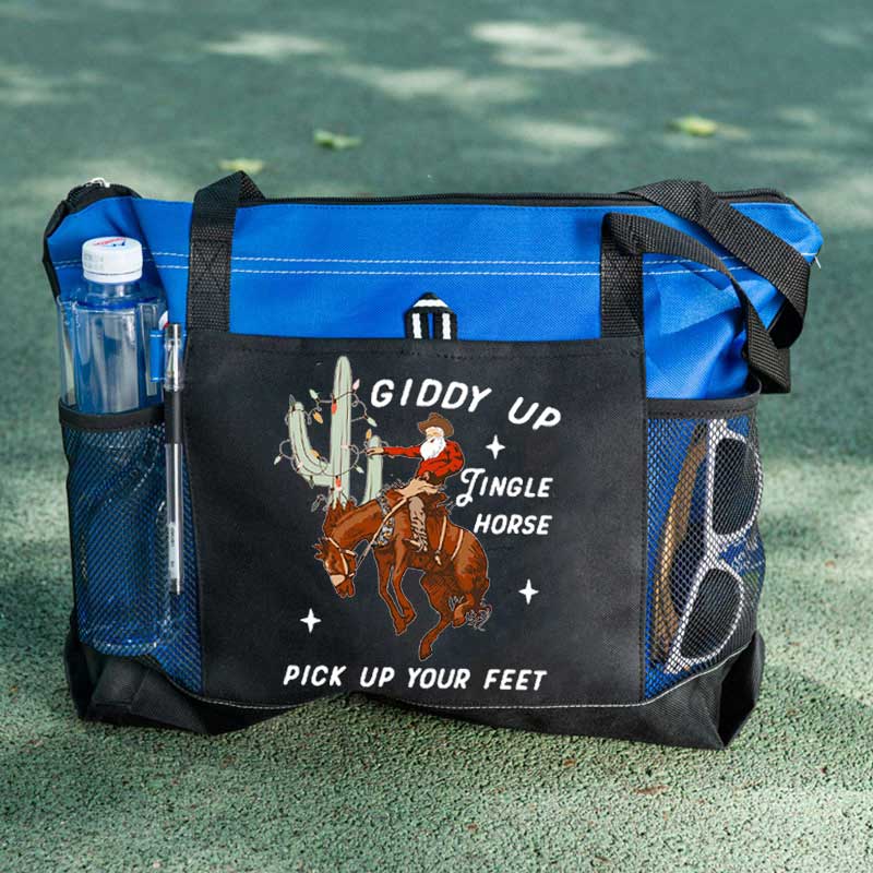 Giddy Up Jingle Horse Pick Up Your Feet Christmas Tote Bag
