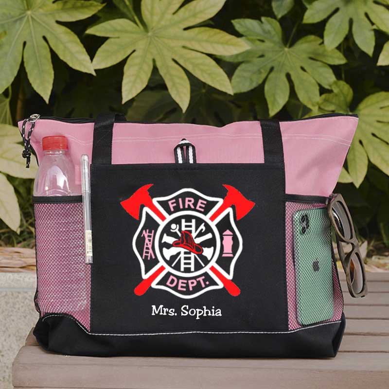 Fire Dept Custom Maltese Cross Firefighter Tote Bag