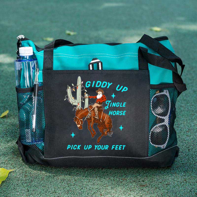 Giddy Up Jingle Horse Pick Up Your Feet Christmas Tote Bag