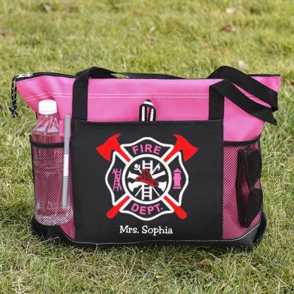 Fire Dept Custom Maltese Cross Firefighter Tote Bag