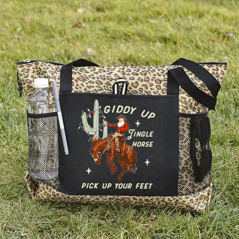 Giddy Up Jingle Horse Pick Up Your Feet Christmas Tote Bag