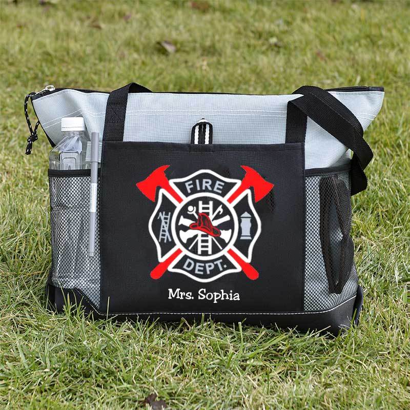Fire Dept Custom Maltese Cross Firefighter Tote Bag