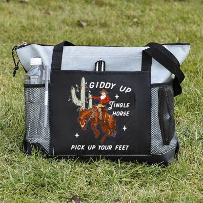Giddy Up Jingle Horse Pick Up Your Feet Christmas Tote Bag