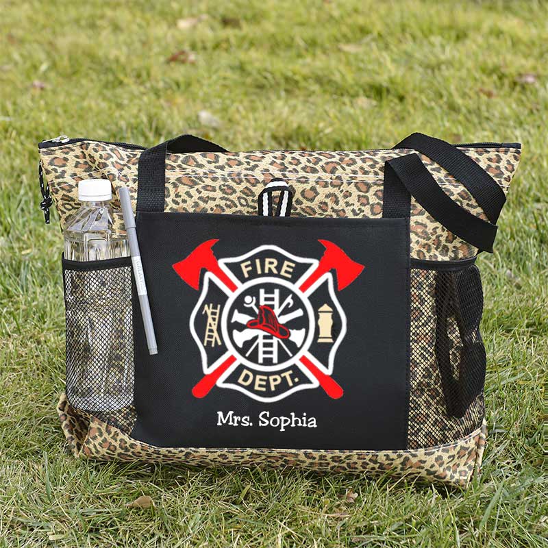 Fire Dept Custom Maltese Cross Firefighter Tote Bag