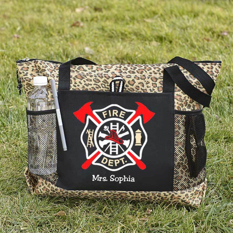 Fire Dept Custom Maltese Cross Firefighter Tote Bag