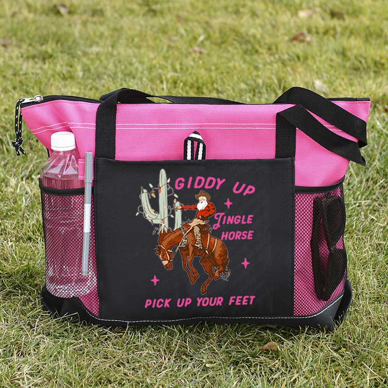 Giddy Up Jingle Horse Pick Up Your Feet Christmas Tote Bag