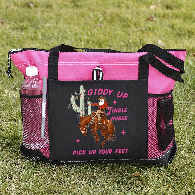 Giddy Up Jingle Horse Pick Up Your Feet Christmas Tote Bag