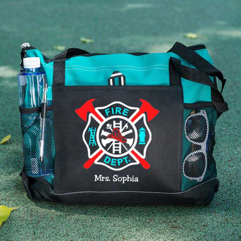 Fire Dept Custom Maltese Cross Firefighter Tote Bag
