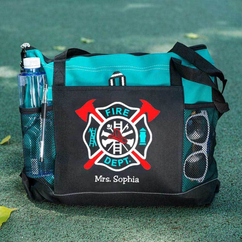 Fire Dept Custom Maltese Cross Firefighter Tote Bag