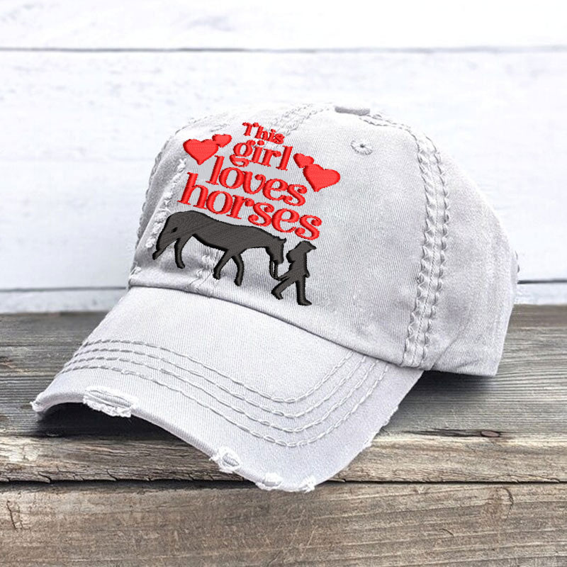 This Girl Loves Horses Baseball Cap