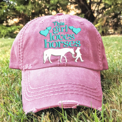 This Girl Loves Horses Baseball Cap