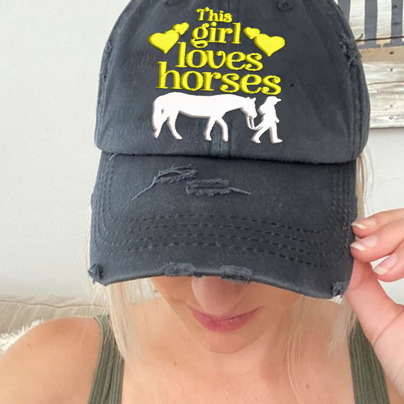 This Girl Loves Horses Baseball Cap