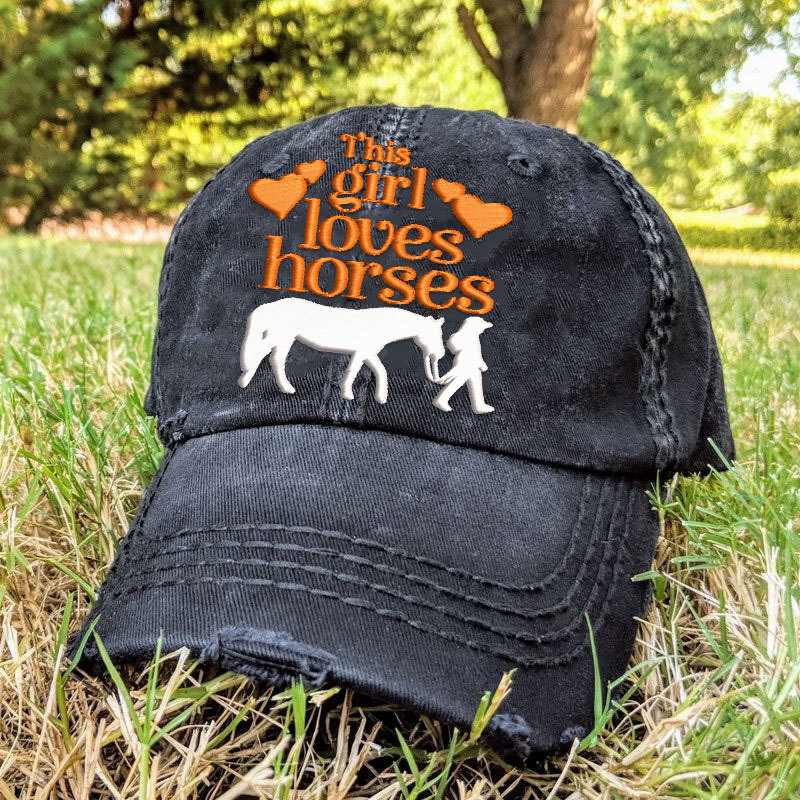 This Girl Loves Horses Baseball Cap