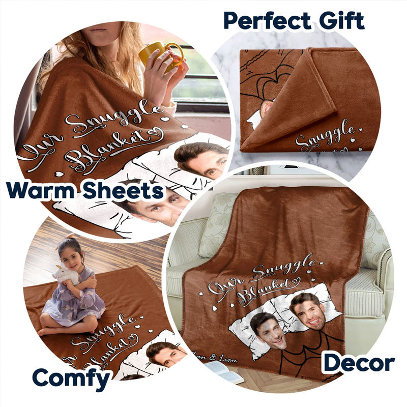 Custom Photo Our Snuggle Blanket Funny - Gift For Couple - Custom Blanket