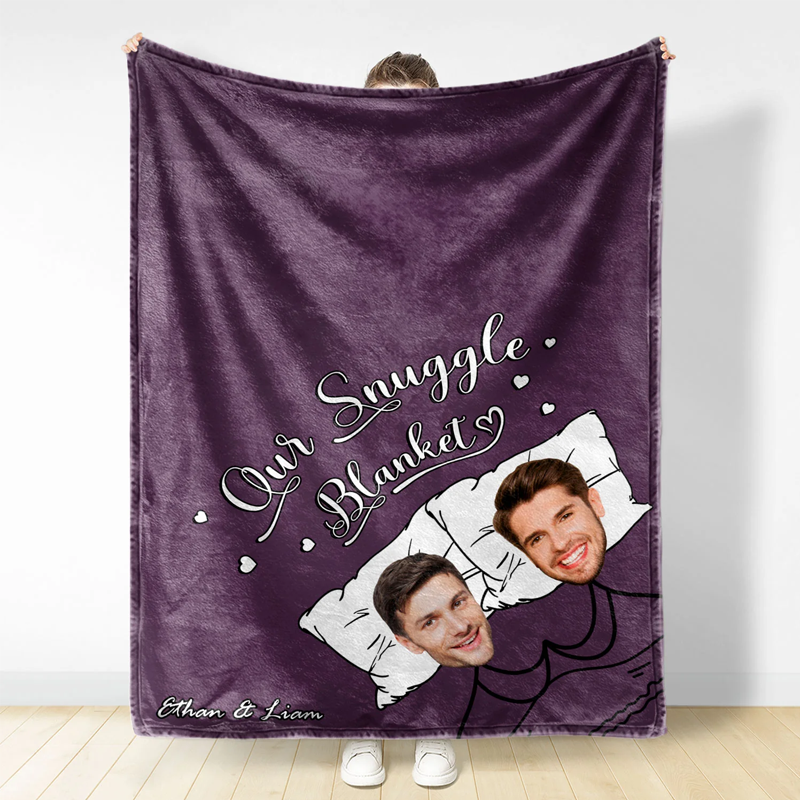 Custom Photo Our Snuggle Blanket Funny - Gift For Couple - Custom Blanket