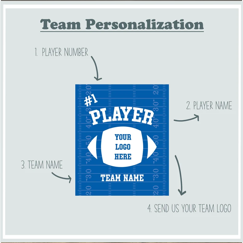 Custom Football Blanket with School Logo Custom Name Blanket