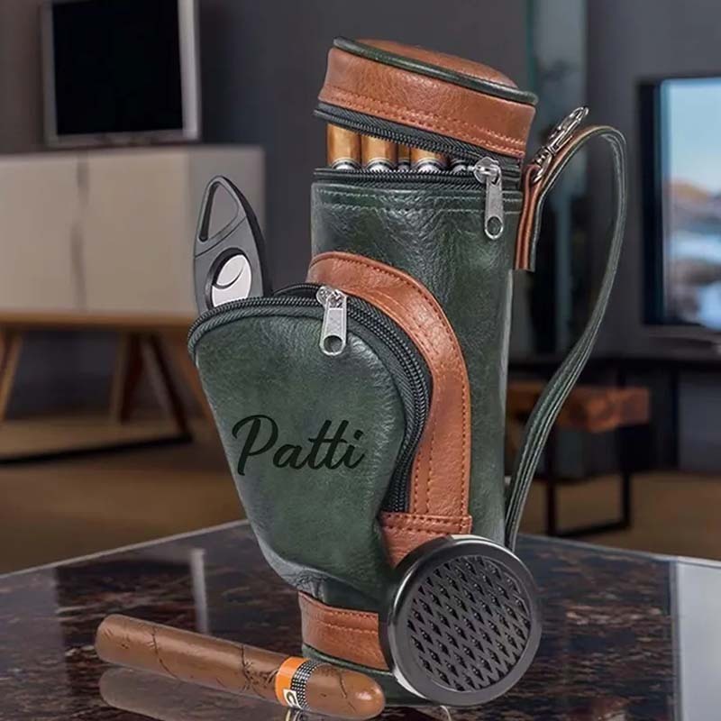 Personalized Cigar Storage Humidor Customized Engraved Name Cigar Bag