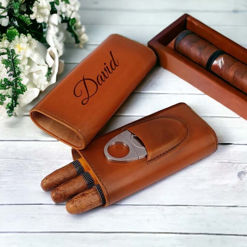 Personalized CIGAR HUMIDOR CASE Cigars Accessories for Men