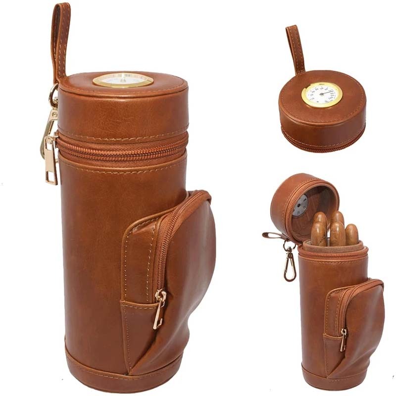 CIGAR HUMIDOR CASE Holder Custom Engraved Leather Cigars Valentine's Gift for Men