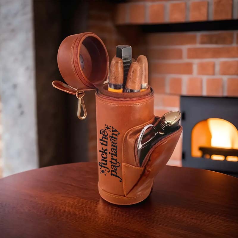 Personalized Cigars Humidor Case Fuck the Patriarchy leather Holder Men Gift