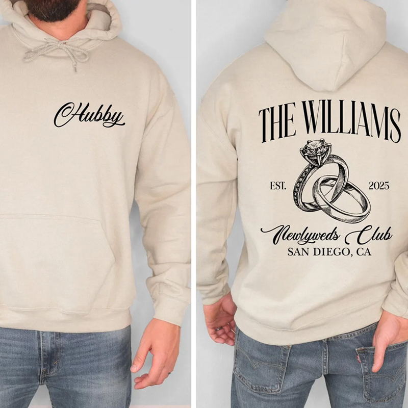 Custom Bride Sweatshirt Engagement Gift For Bride Personalize Wifey Hubby Shirt