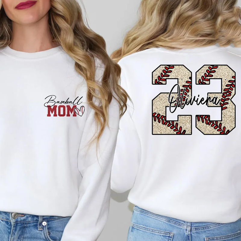 Custom Baseball Mom Sweatshirt Gift for Mom Baseball Mom Hoodie