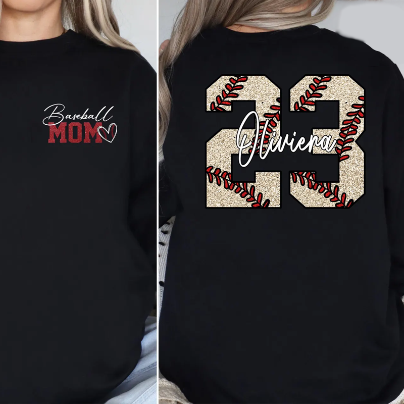 Custom Baseball Mom Sweatshirt Gift for Mom Baseball Mom Hoodie